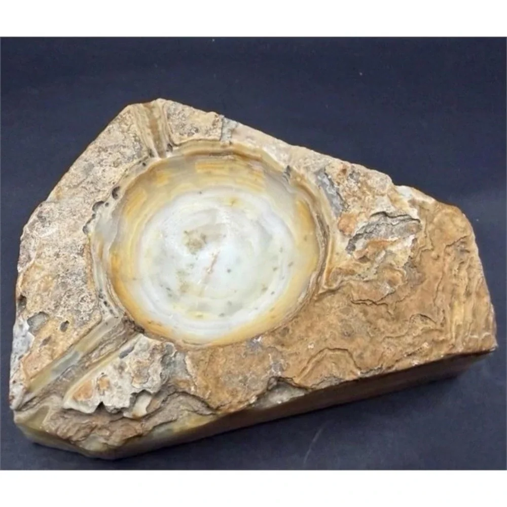 Vintage Banded Onyx Marble Ashtray